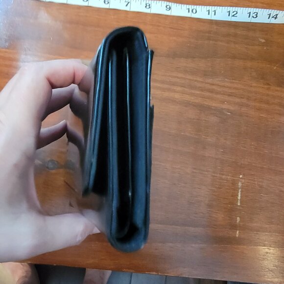 Kate Spade Triple Black Wallet Made In Italy Leather Multi Pocket Design - Picture 14 of 14